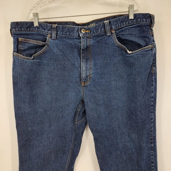 Duluth Trading Co Flex Weekender Trim Fit Men's Dark Wash Denim Jeans 42x30 - Picture 8 of 9